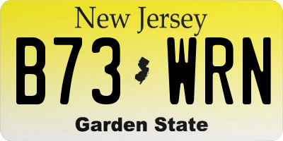 NJ license plate B73WRN