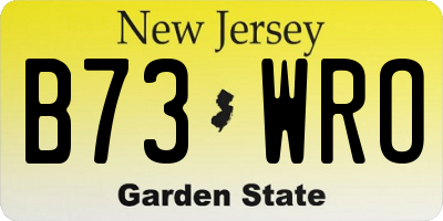 NJ license plate B73WRO