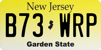 NJ license plate B73WRP