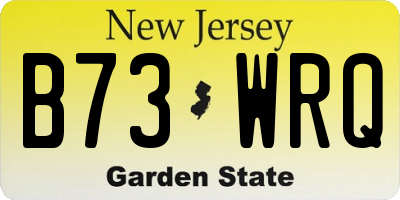 NJ license plate B73WRQ