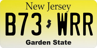 NJ license plate B73WRR