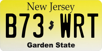 NJ license plate B73WRT