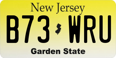 NJ license plate B73WRU