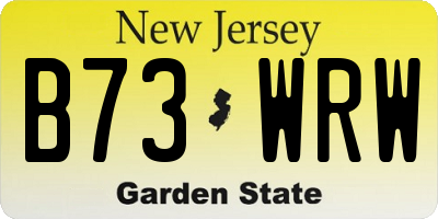 NJ license plate B73WRW