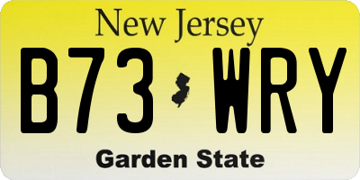 NJ license plate B73WRY
