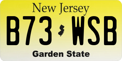 NJ license plate B73WSB