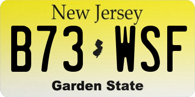 NJ license plate B73WSF