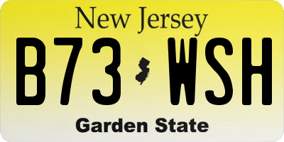 NJ license plate B73WSH