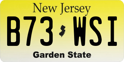NJ license plate B73WSI