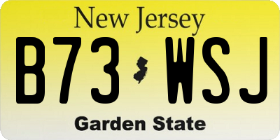 NJ license plate B73WSJ