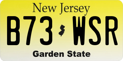 NJ license plate B73WSR