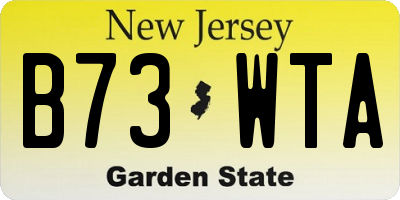 NJ license plate B73WTA