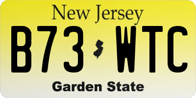 NJ license plate B73WTC