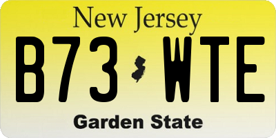 NJ license plate B73WTE