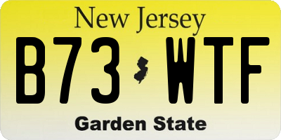 NJ license plate B73WTF