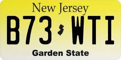 NJ license plate B73WTI