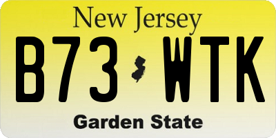 NJ license plate B73WTK