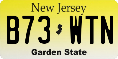 NJ license plate B73WTN
