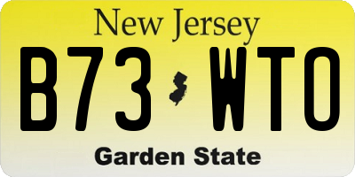 NJ license plate B73WTO