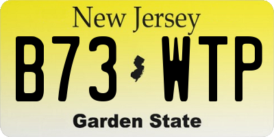 NJ license plate B73WTP