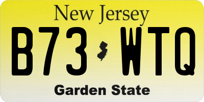 NJ license plate B73WTQ