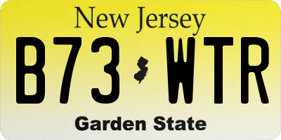 NJ license plate B73WTR