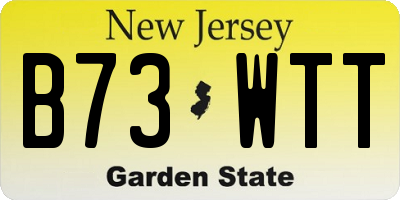 NJ license plate B73WTT