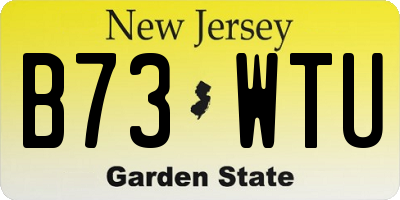 NJ license plate B73WTU