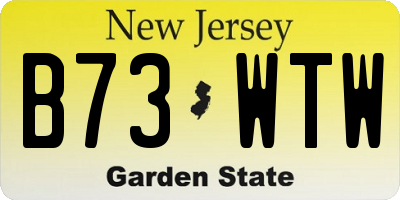 NJ license plate B73WTW
