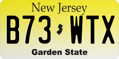 NJ license plate B73WTX
