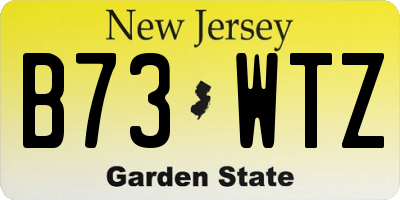 NJ license plate B73WTZ