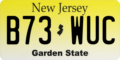 NJ license plate B73WUC