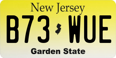 NJ license plate B73WUE