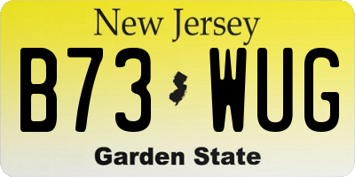 NJ license plate B73WUG