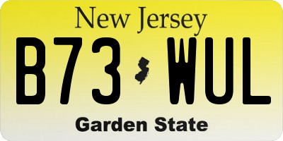 NJ license plate B73WUL