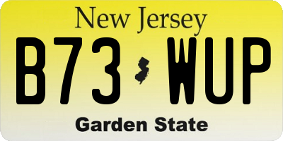 NJ license plate B73WUP