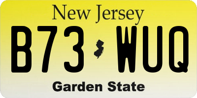 NJ license plate B73WUQ