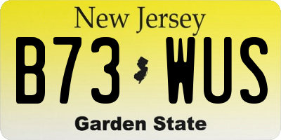 NJ license plate B73WUS