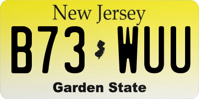 NJ license plate B73WUU