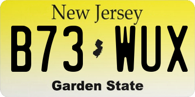 NJ license plate B73WUX