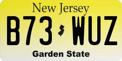NJ license plate B73WUZ
