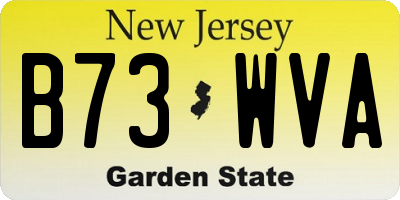 NJ license plate B73WVA
