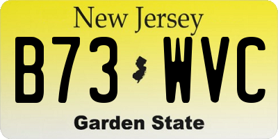 NJ license plate B73WVC