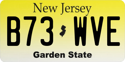 NJ license plate B73WVE