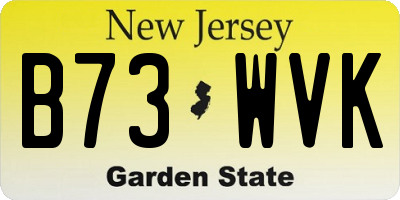 NJ license plate B73WVK
