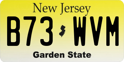 NJ license plate B73WVM
