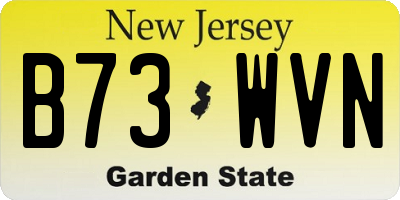 NJ license plate B73WVN