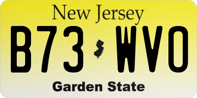 NJ license plate B73WVO