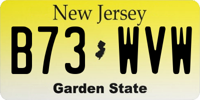 NJ license plate B73WVW