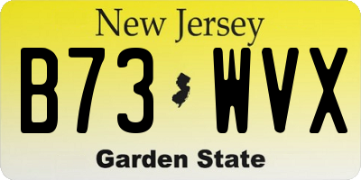 NJ license plate B73WVX